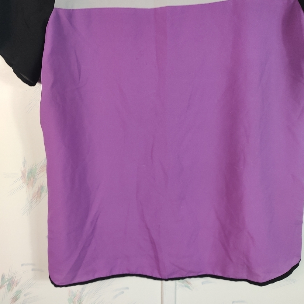 Worthington Purple Short Sleeve Blouse M - Picture 3 of 10